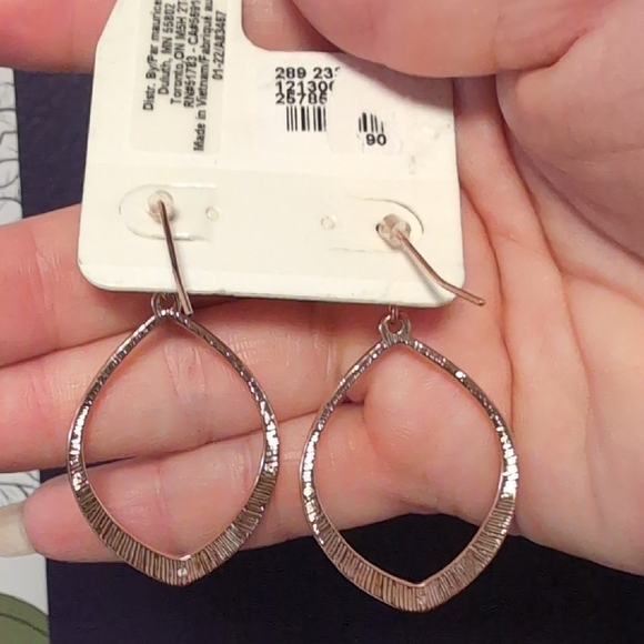 Maurices Shimmering Rose Gold Leaf Earrings - Picture 7 of 7